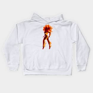 Fiery Girl Illustration Kids Hoodie